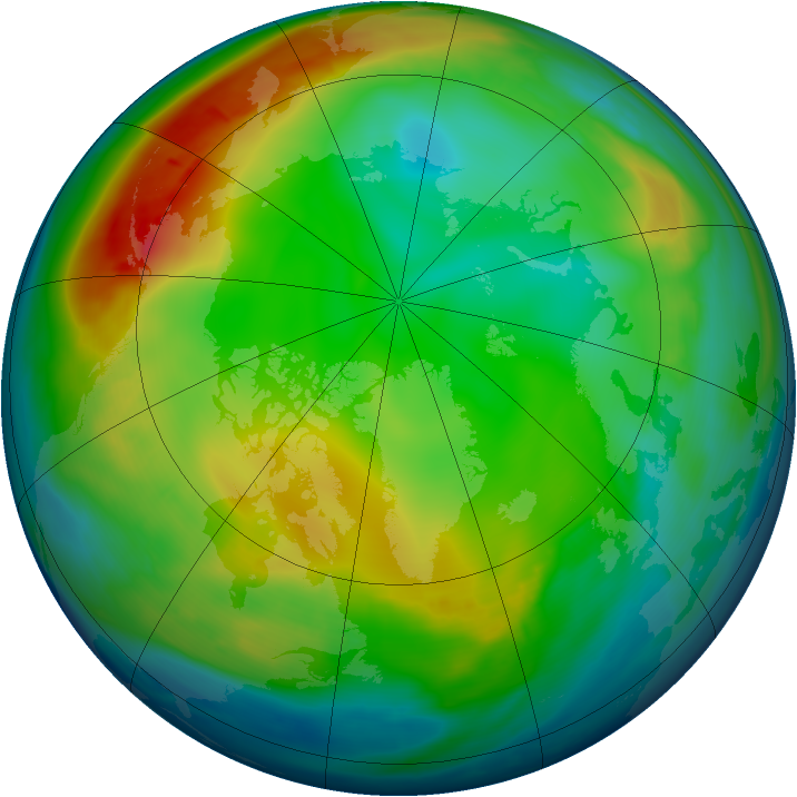Arctic ozone map for 24 December 2007
